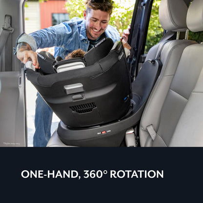 Evenflo Revolve360 Slim 2-in-1 Rotational Car Seat with Quick Clean Cover (Salem Black)