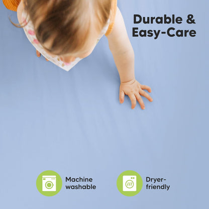 2-Pack Mini Crib Sheets Fitted - 38x26 Pack N Play Sheets for Pack and Play Mattress, Organic Cotton, Soft & Breathable Playard Bedding, Neutral Mini Toddler Bed Cover for Boys, Girls (Dragon Tale)