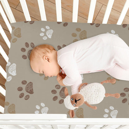 Fall Cute Mushroom Leaves Fitted Crib Sheets Stretchy Portable Playard Sheets for Baby Toddler, Breathable Soft Mini Crib Mattress 52 x 28 in for Boys and Girls