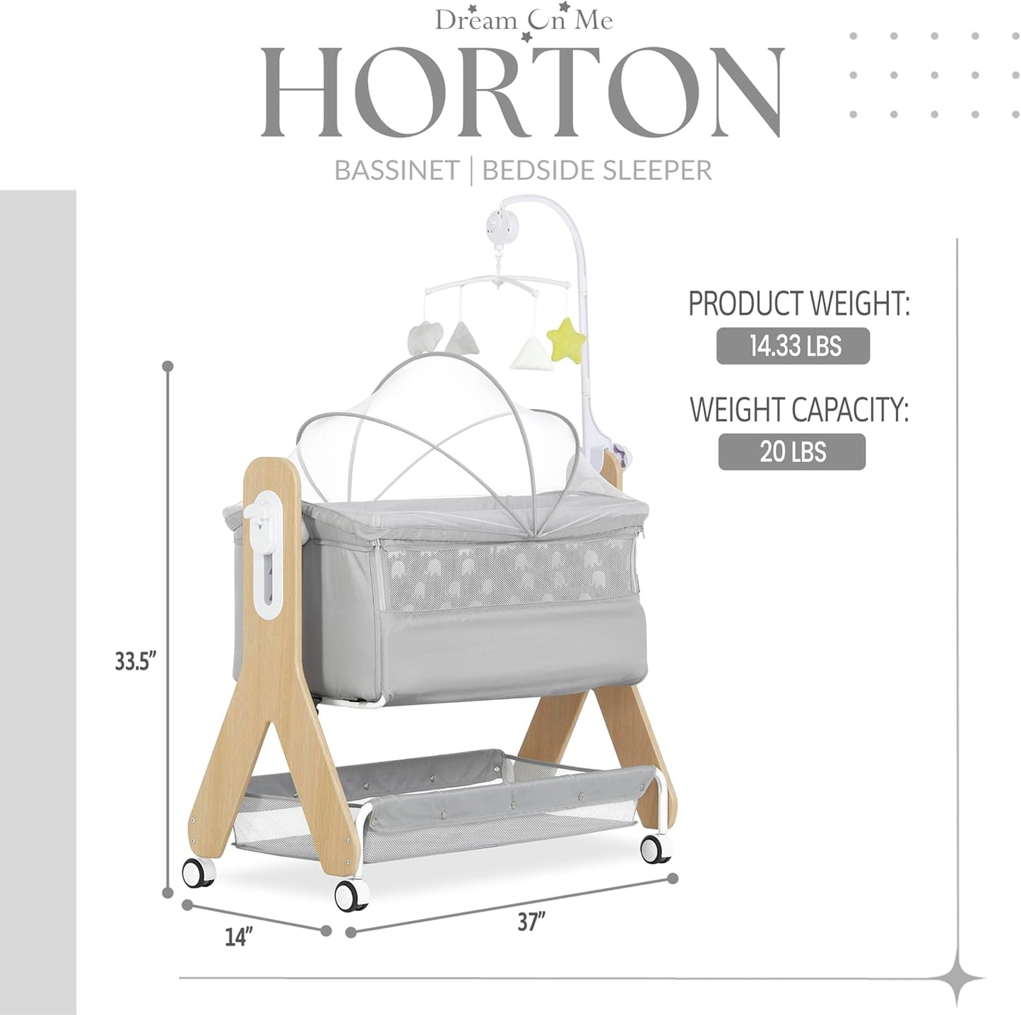 Dream on Me Horton Bassinet and Bedside Sleeper