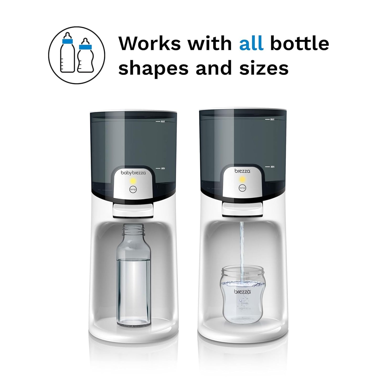 Baby Brezza Instant Baby Bottle Maker with 3 Temperature Settings for Formula Warming, 50oz Tank Capacity, 24/7 Warm Water Dispenser, Electric Kettle Alternative