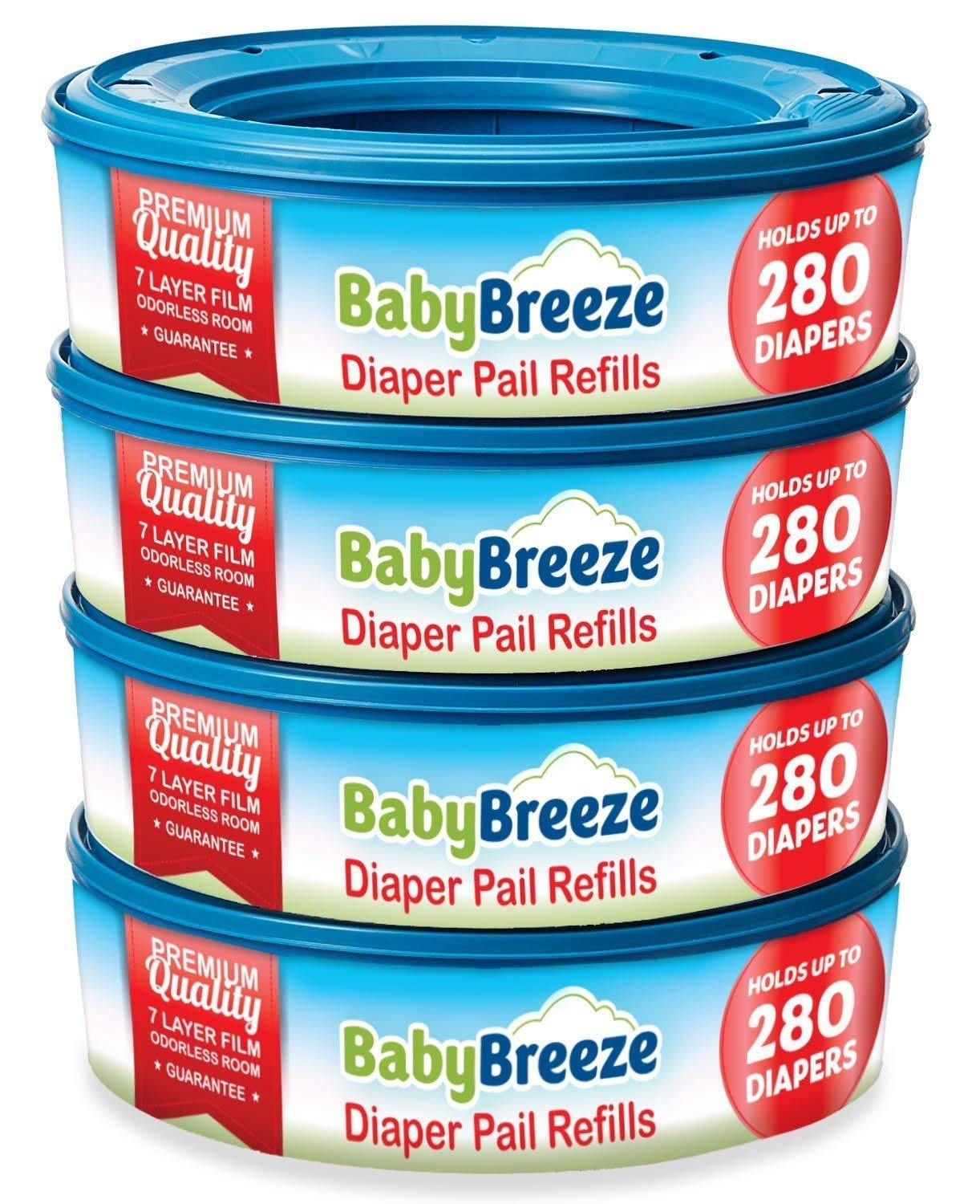 Diaper Pail Refill Bags Compatible with Playtex Diaper Genie- 1960 Count (7 Sets of 1 Pack) – by BabyBreeze