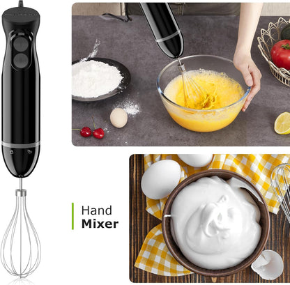 Bonsenkitchen Hand Blender, Immersion Blender with 2 Mixing Speed, Electric Handheld Mixer Portable Stick Mixer with Stainless Steel Blades for Soup, Smoothie, Puree, Baby Food