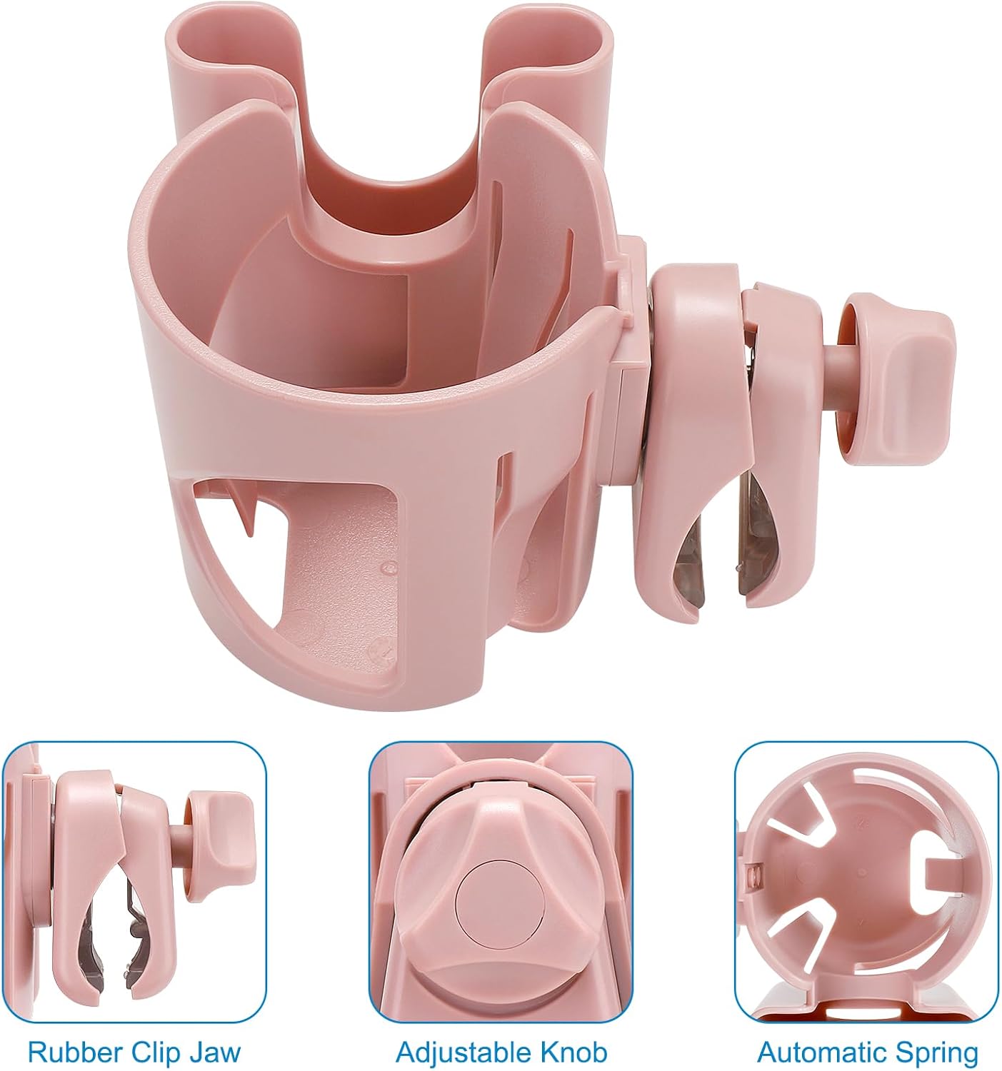 Accmor Universal Cup Holder, Stroller Cup Holder with Phone Holder, 360° Rotatable Large Caliber Designed Bottle Holder for Stroller, Bike, Wheelchair, Walker, Scooter