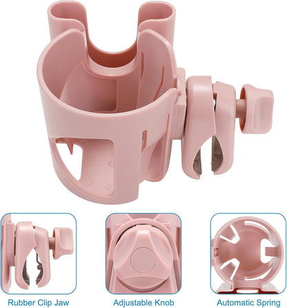 Accmor Universal Cup Holder, Stroller Cup Holder with Phone Holder, 360° Rotatable Large Caliber Designed Bottle Holder for Stroller, Bike, Wheelchair, Walker, Scooter