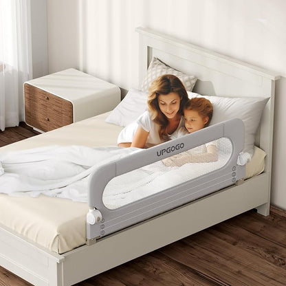 UPGOGO Folding Toddler Bed Rails for Crib,Safety Toddler Bed Rails,Bed Guard Rail with Reinforced Anchor Safety System,Bed Rail for Kids Fit,Bunk,Full Size,Queen,King,Twin(Grey,33"x23.6")