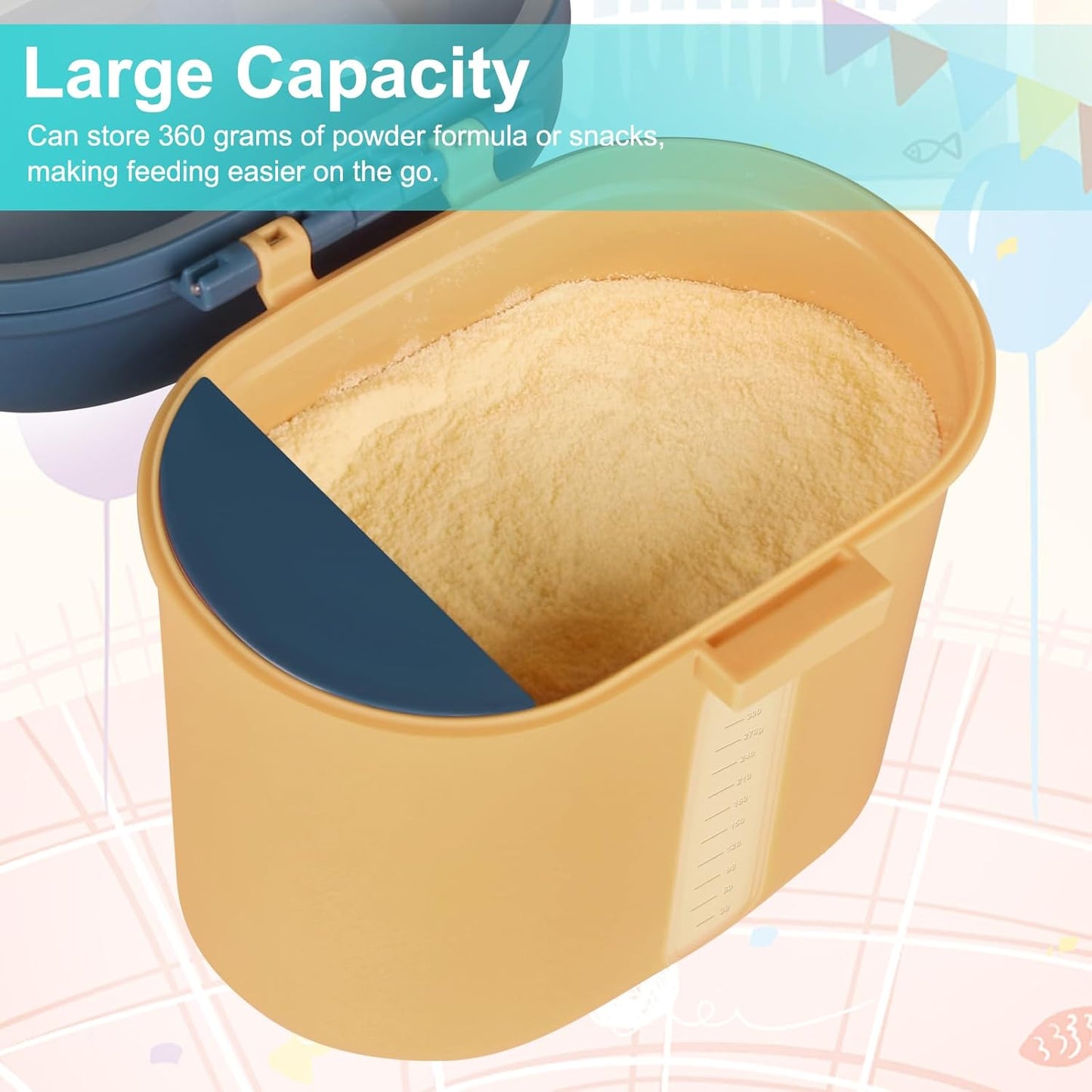 Accmor Baby Formula Dispense On The Go, Portable Milk Powder Formula Dispenser with Scoop,Formula Containers for Travel Hold 8.5oz/240g Formula,Green