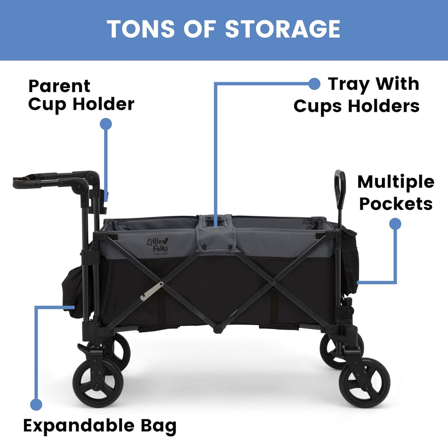Delta Children - Little Folks City Wagon Cruiser, Black/Grey