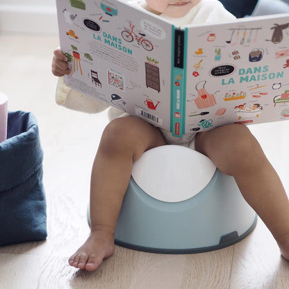 BEABA Ergonomic Training Potty, Provides Comfort and Support, Lightweight & Portable, Compact Toddler Potty (Rain)