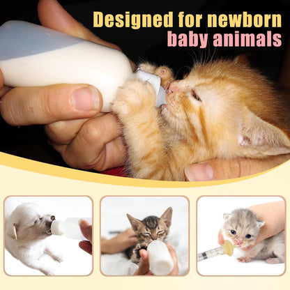 Pet Feeding Bottle and Syringes with Nipples for Small Cat Dog Animals (Model 1)