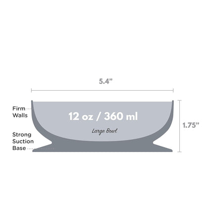 ChooMee Baby Suction Bowl | Powerful Suction Grip with Firm Bowl | Platinum Silicone, BPA Free | Large, 1 CT, Aqua