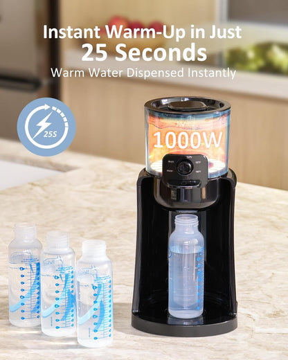 Water Warmer, HEYVALUE Baby Bottle Warmer, Formula Maker with Night Light, 4 Temperature Control & 72H Keep Warm, Detachable Tank, Instantly Dispenses Warm Water, Feed Baby More Easier and Healthier