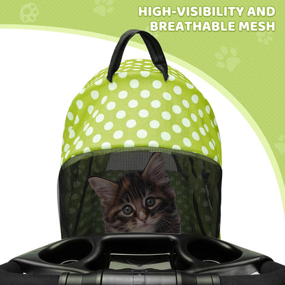 Magshion Compact Pet Stroller for Small-Medium Dogs/Cats up to 22lbs, 4-Wheel Lightweight Umbrella Shaped Portable Puppy Travel Jogger with Breathable Mesh, Cup Holder & Rear Storage, Black
