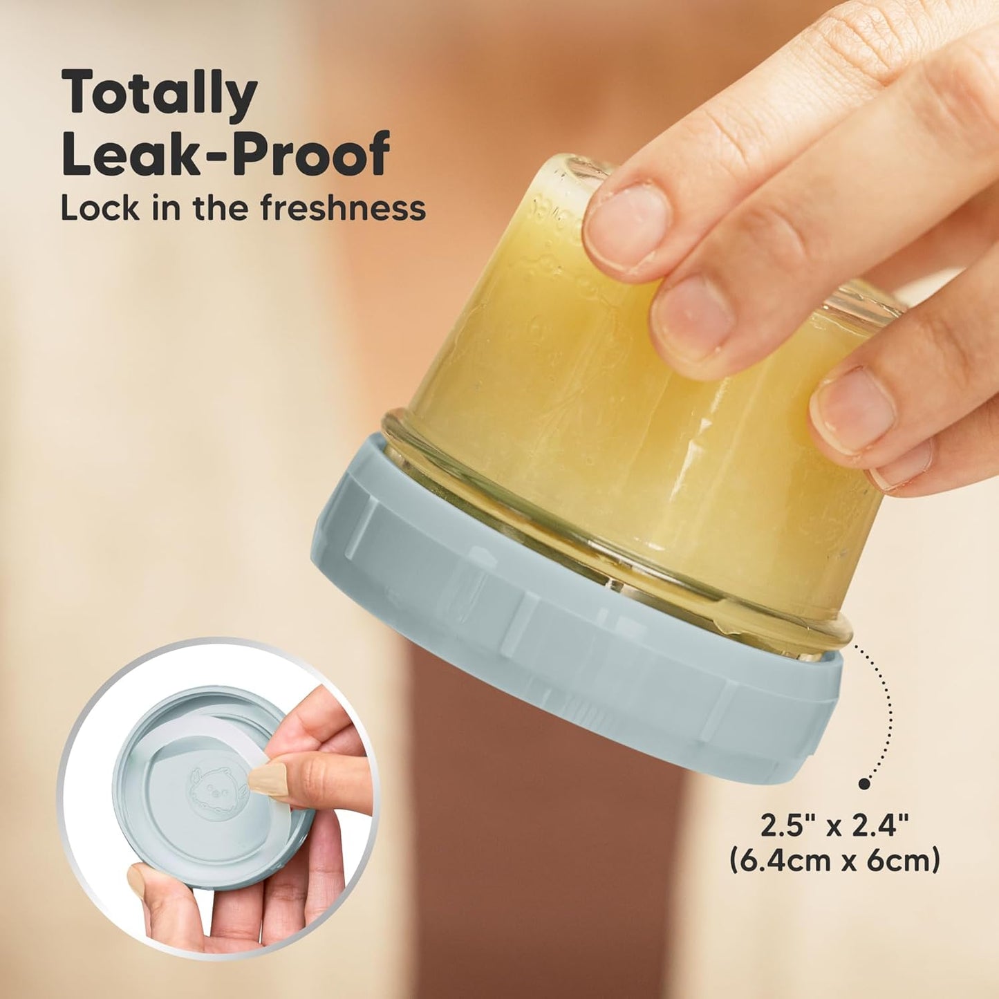 KeaBabies 12pk 4oz Glass Baby Food Containers with Lids - Leak-Proof, Microwavable Small Glass Jars, Baby Purees & Toddler Snack Storage Containers, BPA-Free, Dishwasher & Freezer Safe (Nord)