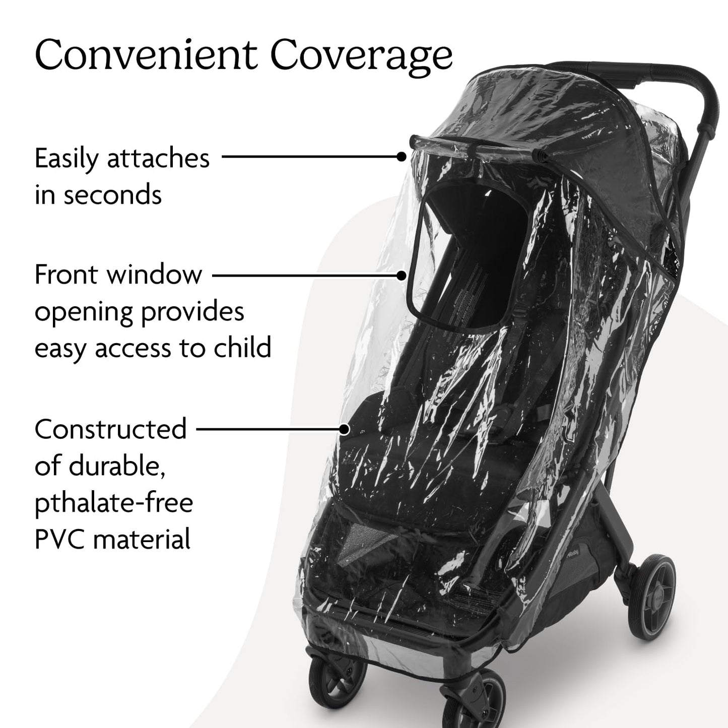 UPPAbaby Minu V3 Rain Shield - Waterproof and Windproof Coverage - Ventilated Design - Quick Attachment - Easy Access to Child