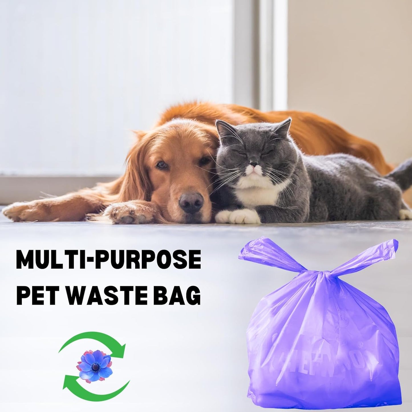 Baby Disposable Diaper Sacks (500 ct.) Fresh Baby Powder Scented Bulk Easy-Tie Diaper Sacks Nursery Trash Bags Dog Poop Bags Cat Litter Waste Bags Sanitary Pads Disposal Bags (500 Bags, Blue)