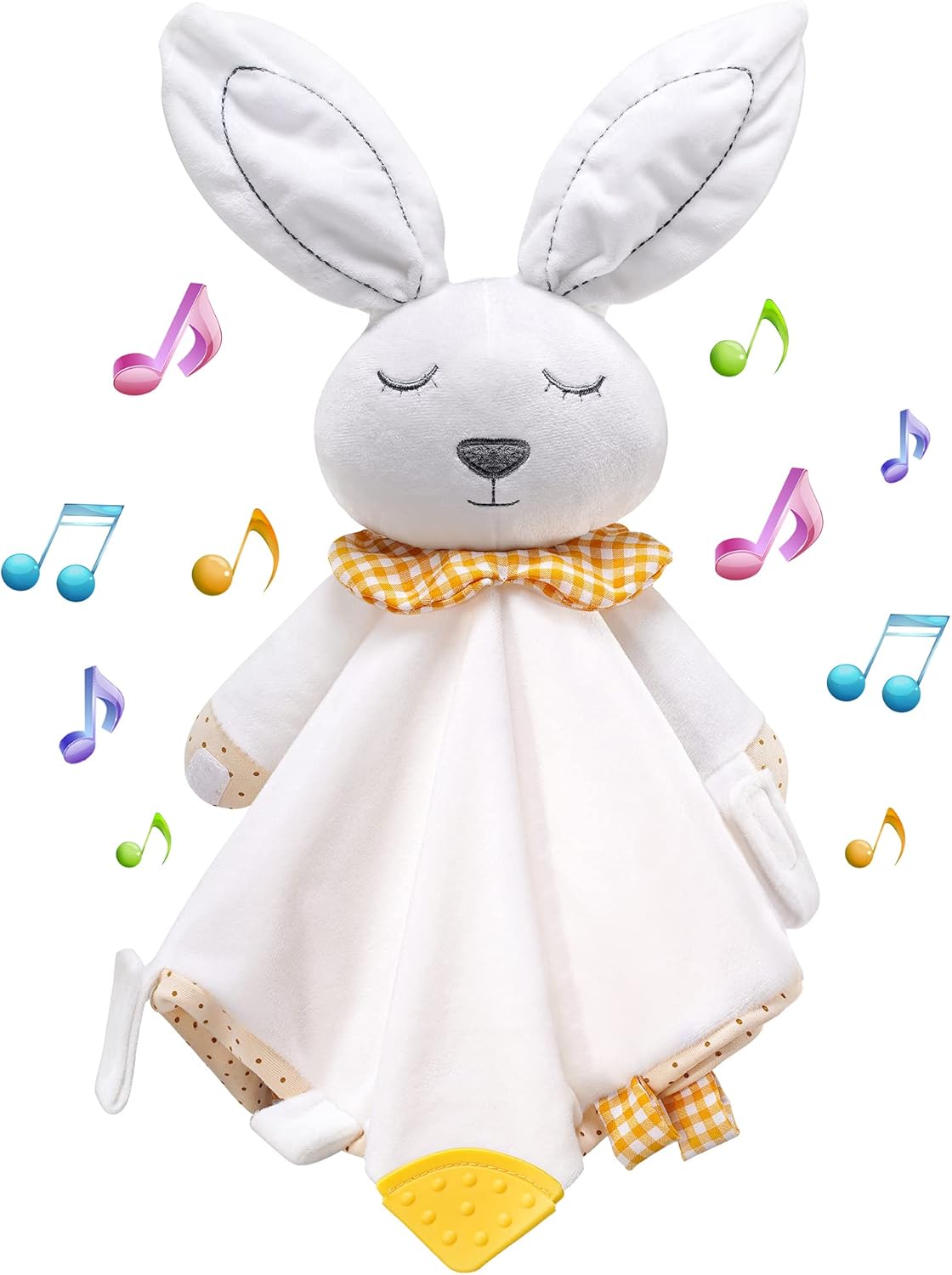 BEREST Unicorn Baby Sleep Soother 4-in-1 Sound Machine with Heartbeat & White Noise|Security Blanket & Pacifier Holder|Soothing Plush Toy for Newborns|Perfect Baby Registry Essential