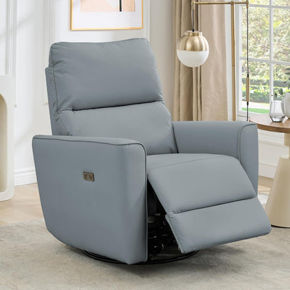 IDEALHOUSE Swivel Rocking Nursery Recliner Chair Rocker Recliner Glider Deep Seat PU Leather Sofa Chair with high Backrest for Nursery, Living Room, Bedroom & Home Movie Theater (Chocolate)