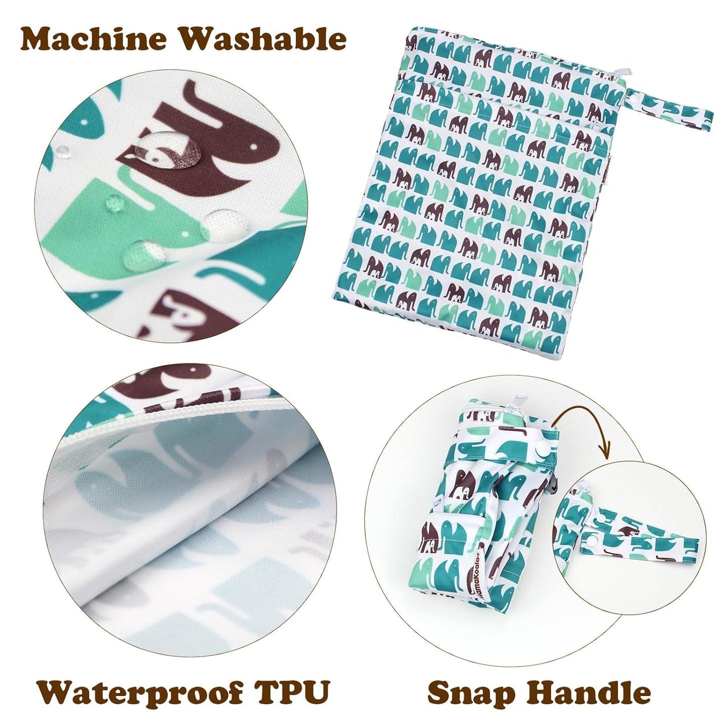 Mama Koala Waterproof Diaper Pods for Baby Items, Cloth Diapers, Swimsuits, Travel, Gym Clothes, Beach, Pump Parts, Toiletries, 2 Pack(DP-Sunset)