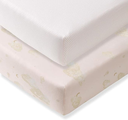 Burt's Bees Baby Essential Organic Cotton Fitted Crib Sheet, Breathable for Boy Girl Standard Crib & Toddler Mattresses