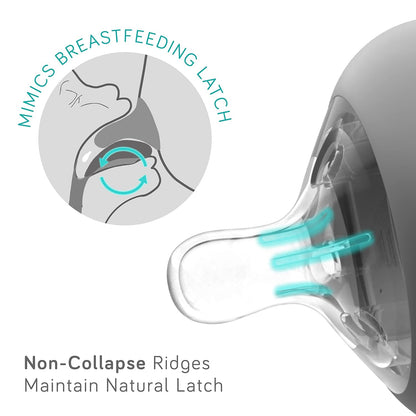 Nanobebe Nipples Baby Bottle Nipples, Silicone Nipple, Triple Vented, Ready to Use, 4-Pack, Y Cut