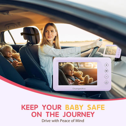 Baby Car Camera USB with No.1 Clarity, 5'' HD 1080P IPS Baby Car Monitor with 3X Zoom, Backseat/Carseat/Rear Seat Camera with Ultra Night Vision, Easy No-Damage Install, S100P(5inch Black)