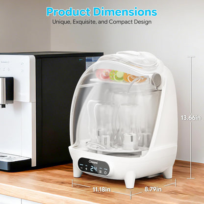 Bottle Sterilizer and Dryer, 4 in 1 Compact Steam Baby Bottle Sterilizer for Baby Bottles, Pacifiers, and Pump Parts & Newborn, Large Capacity 7 Bottles, Time-Saving Design