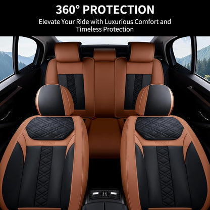 FLORICH Car Seat Covers Full Set, Automotive Seat Covers, Black Car Seat Cover, Waterproof Seat Protectors Universal fit for Car Truck Van SUV - Black