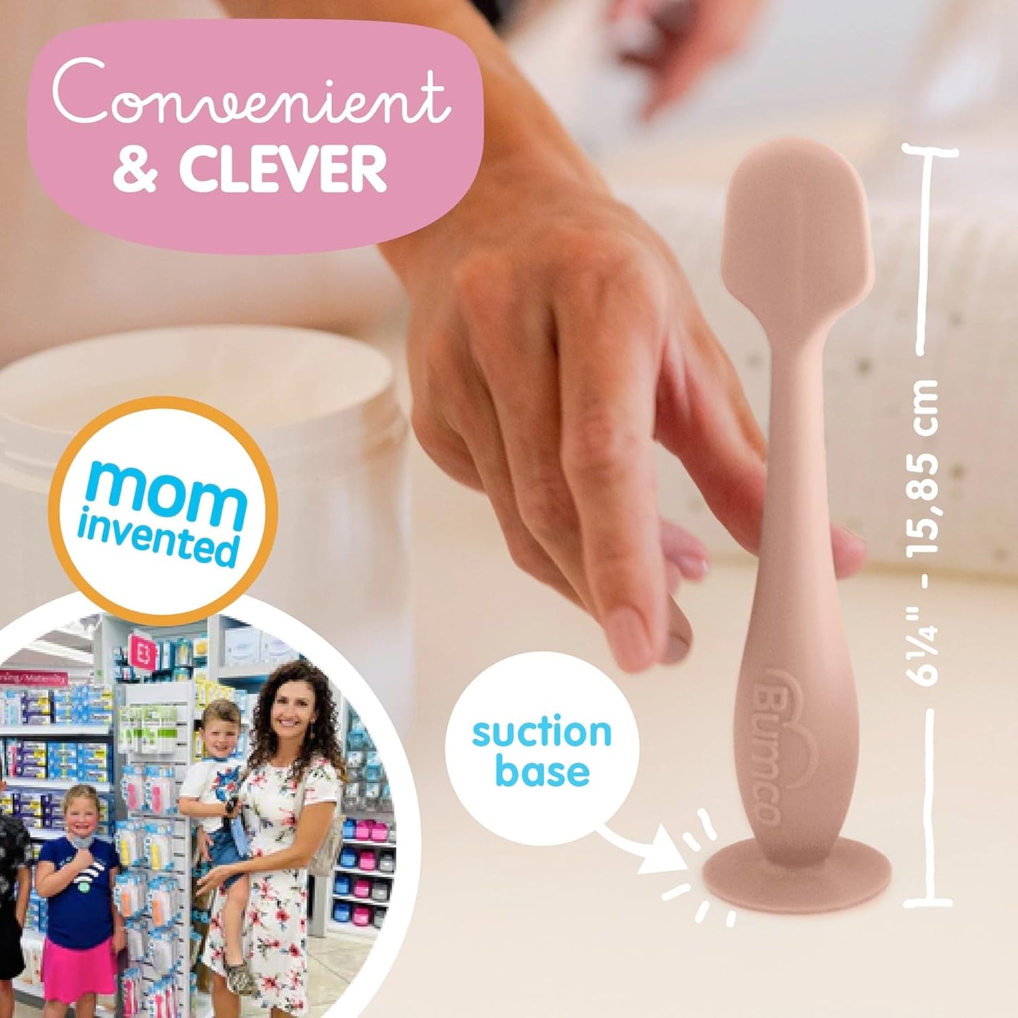 Bumco Diaper Cream Spatula - BPA-Free Diaper Bag Essentials, Soft Butt Spatula Baby, Mom-Invented Butt Paste Spatula, Bumco Diaper Cream Spatula, Flexible Diaper Cream Applicator, Baby Bum Brush