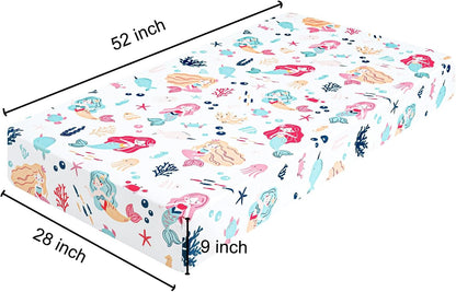 PHF 3 Pack Soft Mini Crib Sheets, Floral & Animal Pack N Play Sheets for Baby Boys Girls, No Slip Universal Fit for Pack N Play, Playard, Portable and Mini Crib Mattresses,Floral & Animal