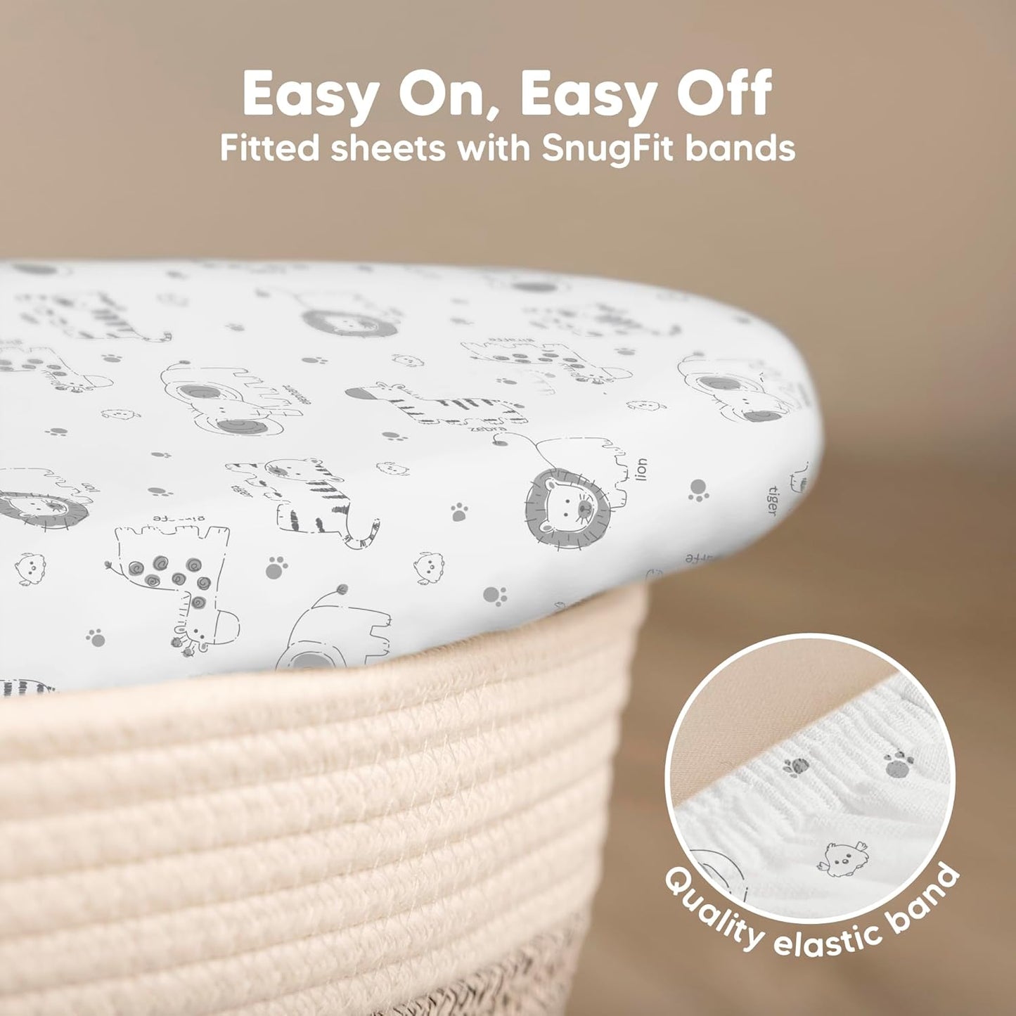 2-Pack Baby Bassinet Sheets Girl, Boy - 33x17 Viscose Derived from Bamboo Bedside Mattress Fitted Bassinet Sheets, Compatible with Halo Bassinest Swivel Sleeper, Baby Delight, Graco (Pecan)