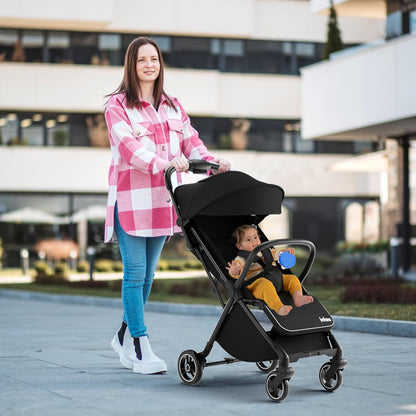 INFANS Ultra-Compact Fold Airplane Ready Travel Stroller, One-Hand Gravity Fold Near Flat Recline Seat, Foldable Toddler Stroller for Infant 6-36 Month