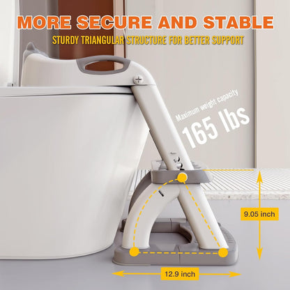 Potty Training Seat, SKYROKU Upgrade Toddler Toilet Seat for Kids Boys Girls, 2 in 1 Potty Training Toilet, Splash Guard Anti-Slip Pad Step Stool,New Sector-Shape Stabilized Base (8899+Grey)