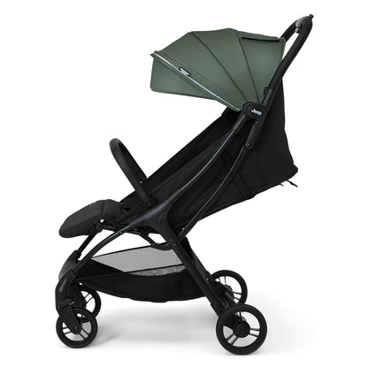 Jeep Altitude Compact Travel Stroller by Delta Children Greenguard Gold, Easy One Hand Fold, Lightweight, Extendable Canopy with Peek-a-Boo Window, Reclining Seat, 4 Wheel Suspension, Olive Green
