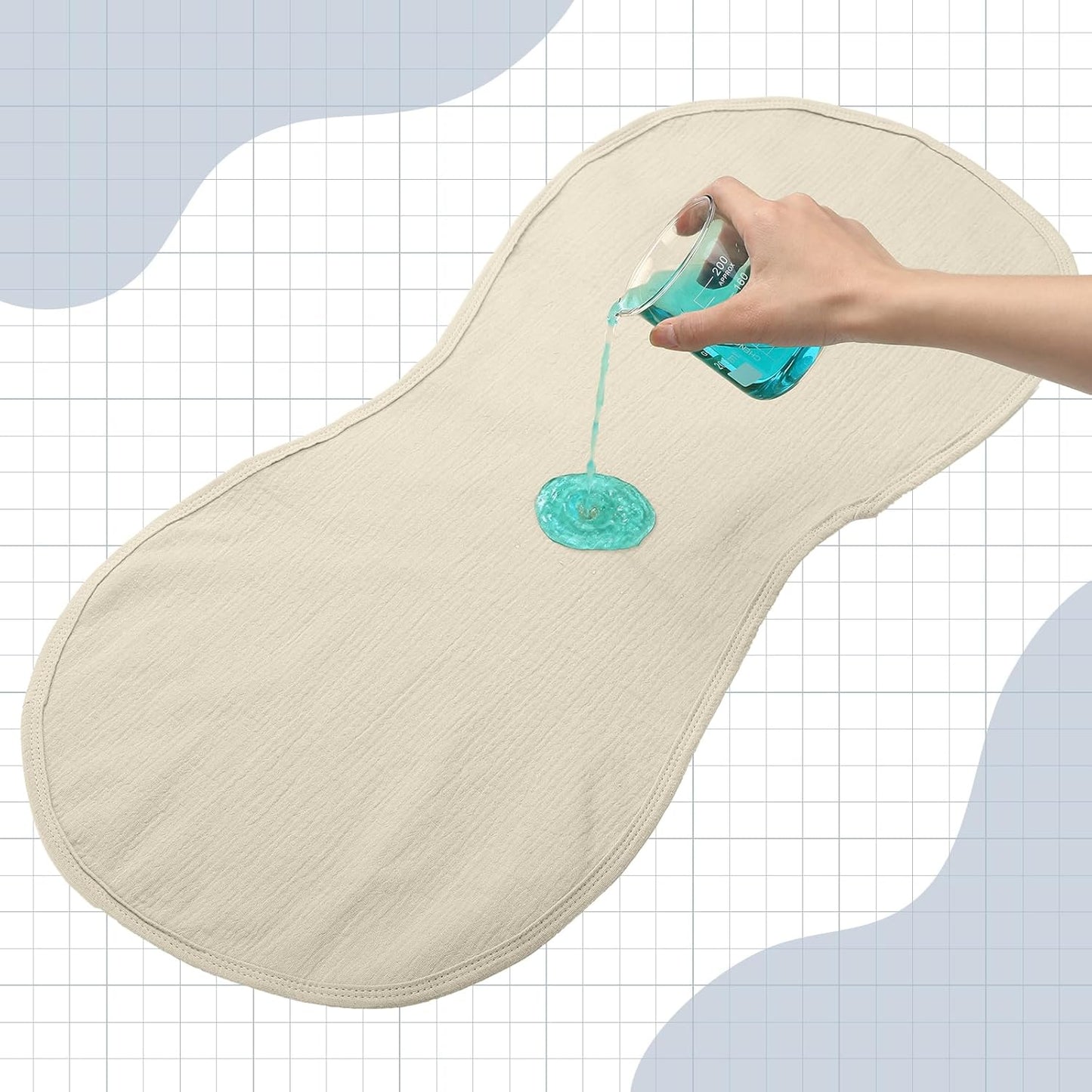 Hahafelt 3 Pcs Changing Pad Liners Fits in Peanut Shape Changing Pad Waterproof Diaper Mats Organic Cotton Peanut Mats are Warm on Baby's Back, Washable Reusable (Starry Style,Multicolor)