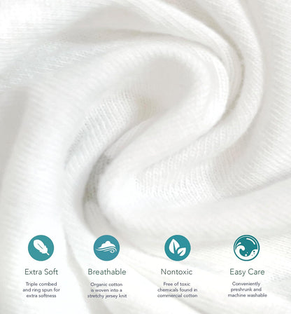 100% Organic Cotton Fitted Sheets for Graco Pack n Play, Babyletto, Pamo Babe, Hiccapop, Dream on Me, Evenflo, Baby Trend, Hygge Hush Portable/Mini Crib/Playards, Beka Bedside Bassinet 2 Pk