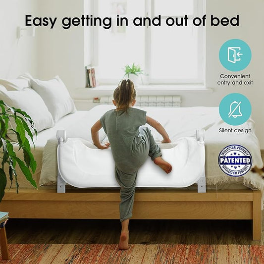 NUTIKAS Baby Bed Rail Guard for Toddlers - 35.4" Toddler Bed Rails for Crib,Twin,Full, Queen Bunk Size Bed Swing Down Bedrail Extral Tall Child Safety Side Railing Guards for Kids