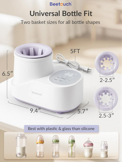 360° Airflow Heating Waterless Baby Bottle Warmer with Gentle Rock Motion for Breastmilk and Formula - Precise Temperature Control & Even Heat Distribution