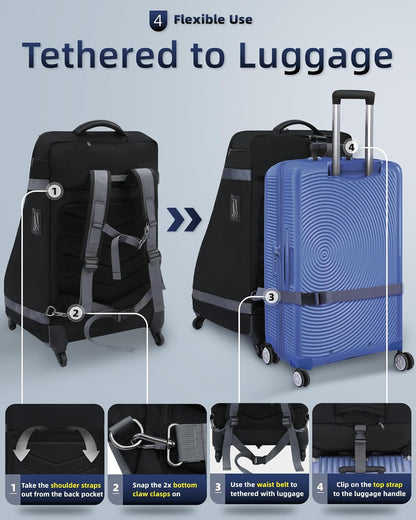 Car Seat Bag Backpack with Wheels for Air Travel Extra Large Padded Carseat Cover Carrier for Airplane Gate Check Bag