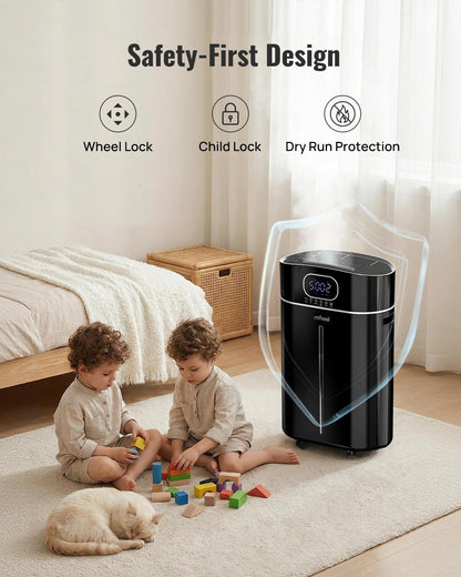 Humidifier Large Room Warm and Cool Mist, 3.2Gal/12L Humidifiers for Home 800 sq ft, Air Humidifiers for Bedroom with Diffuser & Flame Light, Whole House Humidifiers for Nursery Baby Plants, White