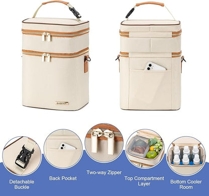 Breastmilk Cooler Bag with Ice Pack Fits 6 Baby Bottles Up to 9 Ounce
