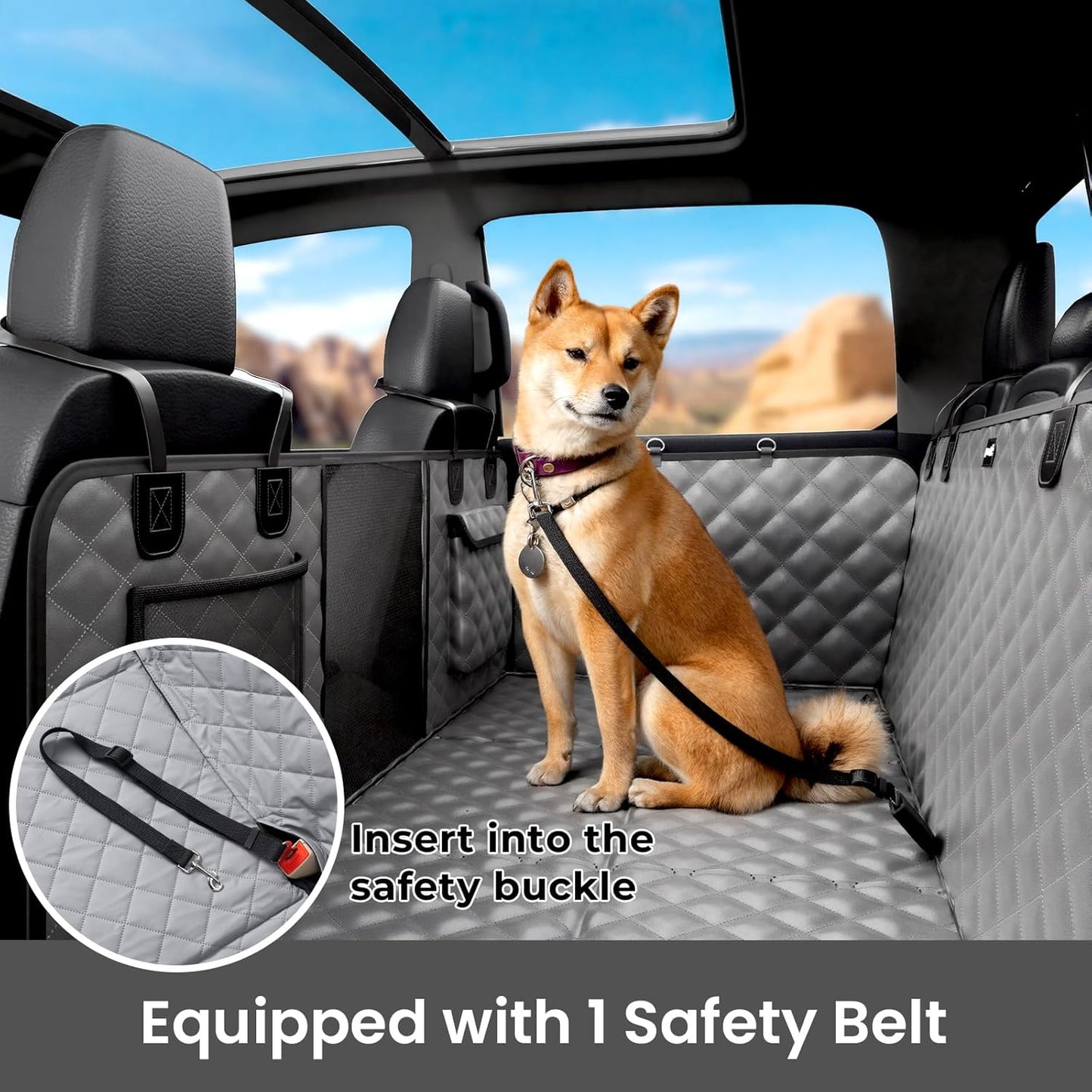 2-in-1 Dog Car Seat Cover for Back Seat, Transform to Passenger Mode - Dog Car Seat, Waterproof, Scratch-resistant, Support to 330lbs, for Outdoor Activities, Travel, to the Vet, for Cars/SUV/Truck