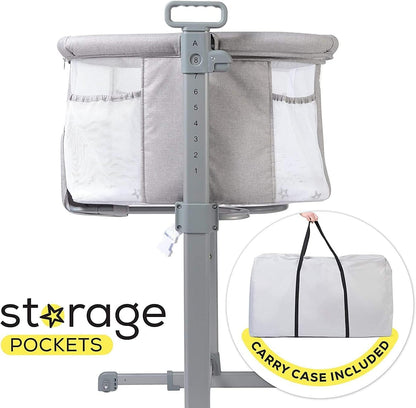 Milliard Baby Bedside Bassinet Sleeper, Bassinet for Newborn with Plush Mattress, Mesh Breathable, Adjustable Side Sleeper Portable Crib for Infant