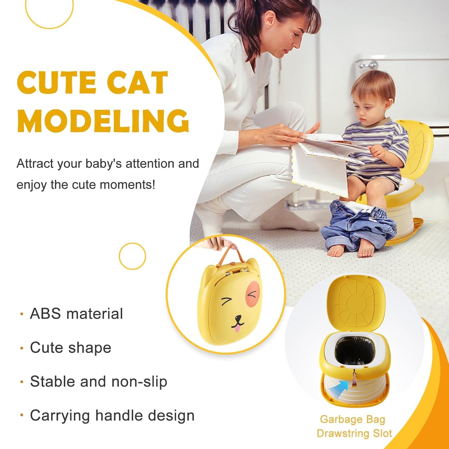 Travel Potty for Toddler Portable Foldable Potty Training Toilet for Boys Girls Baby Kids Children Indoor Outdoor,Pink
