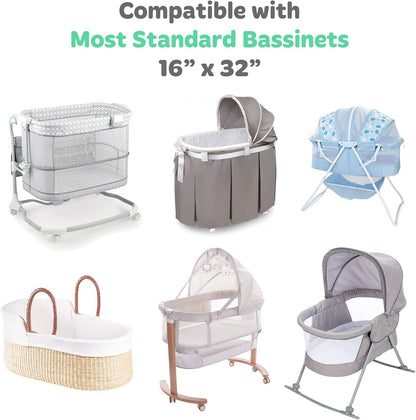 Bedside Sleeper Bassinet Sheets for 33x20 Inch Mattress Pad – Compatible with Maxi COSI Iora, Kidsclub, Angelbliss, Baby Joy, Koola Baby Bedside Bassinet – 100% Jersey Cotton – 2 Pack