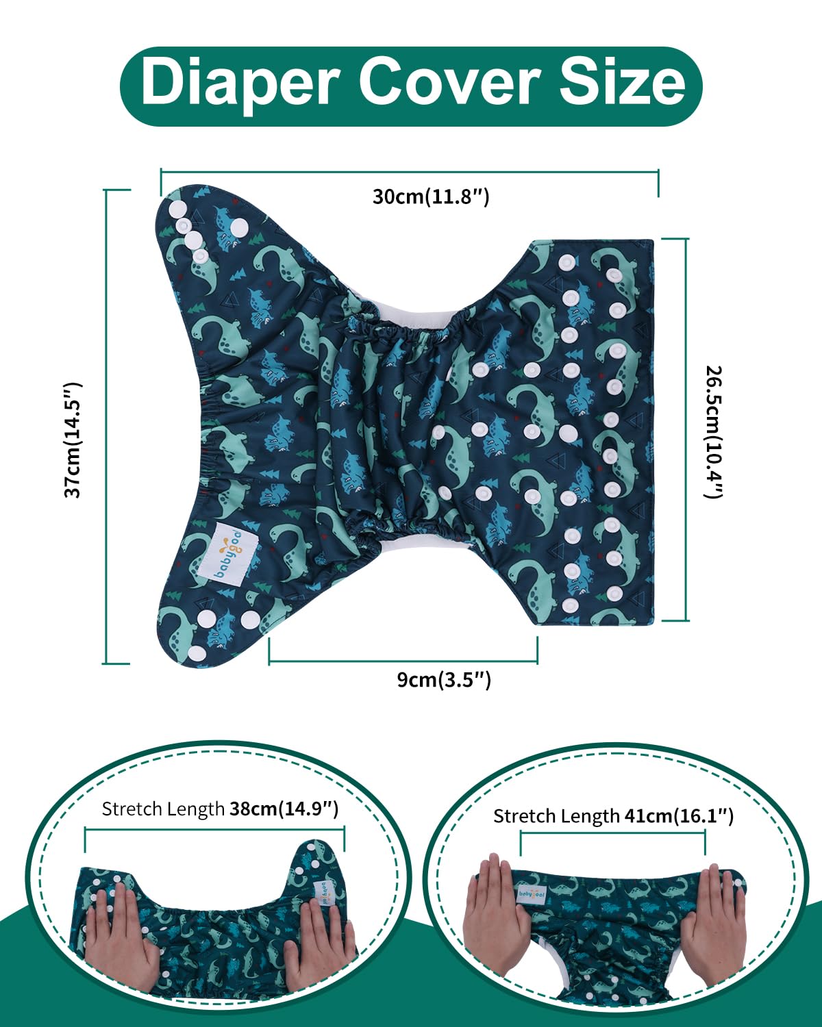 babygoal Cloth Diaper Covers 6 Pack with Wet Bag for Fitted Diapers and Prefolds with Double Gussets, Adjustable and Reusable for Baby Boys and Girls