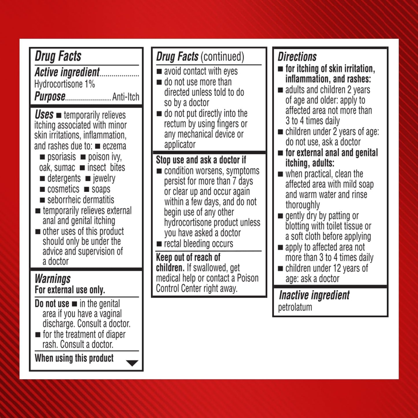 Cortizone-10 Maximum Strength Water Resistant Itch Relief Ointment, 1% Hydrocortisone, Fast-Acting, Anti-Itch Cream for Bug Bites, Rash, Eczema, Psoriasis, Poison Ivy, Oak, Sumac & More, 2 oz