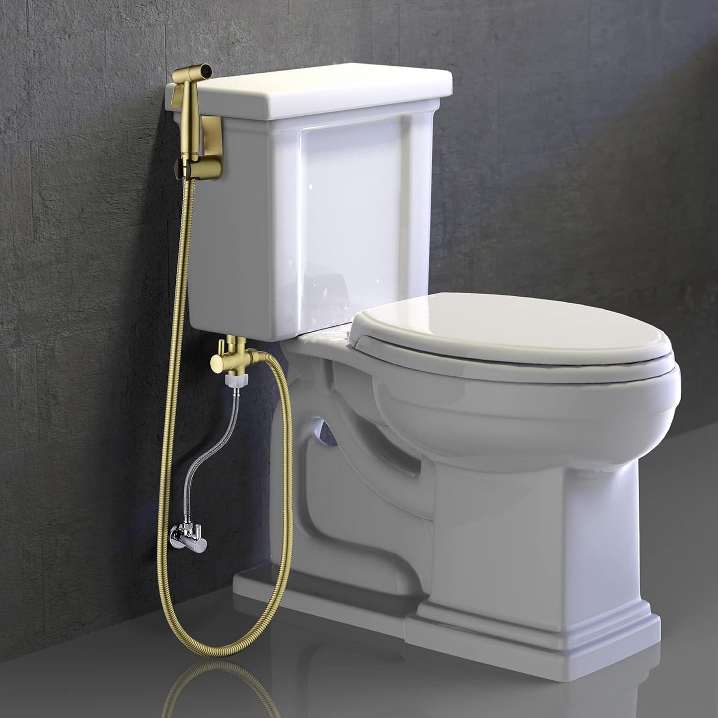 SHAMANDA Handheld Bidet Sprayer for Toilet, Stainless Steel Baby Cloth Diaper Sprayer Kit, Bathroom Toilet Bidet Attachment Set for Bathing Pets Feminine Hygiene, Matte Black BDS01-7