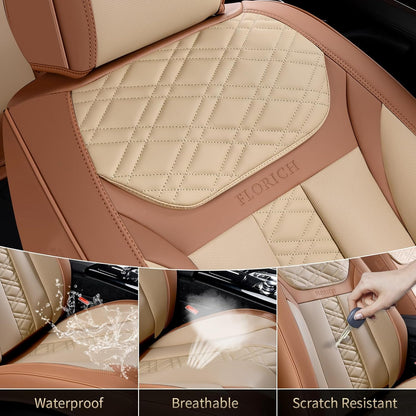 FLORICH Car Seat Covers Full Set, Automotive Seat Covers, Black Car Seat Cover, Waterproof Seat Protectors Universal fit for Car Truck Van SUV - Black