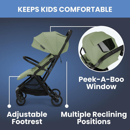 Delta Children Icon Ultra Compact Travel Stroller - Greenguard Gold Certified, Black